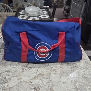 Chicago Cubs 16in Blue and Red Duffle Bag - Official MLB Logo Gym Bag Travel Bag